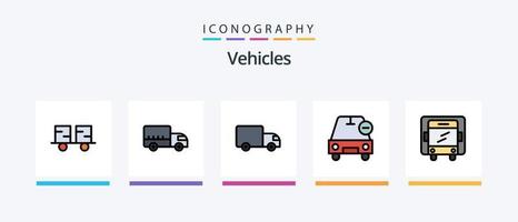 ligne de véhicules remplie de 5 packs d'icônes, y compris la livraison. en volant. le transport. avion. Star. conception d'icônes créatives vecteur