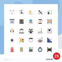 pack de 25 signes et symboles de couleurs plates modernes pour les supports d'impression Web tels que la sortie de mise à pied rendant les éléments de conception vectoriels modifiables de la clé de l'employé vecteur