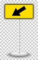 panneau d'avertissement de trafic jaune vecteur
