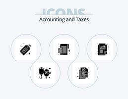 pack d'icônes de glyphe de taxes 5 conception d'icônes. calculer. financier. de l'argent. devoir vecteur
