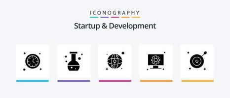 pack d'icônes de démarrage et de développement glyphe 5 comprenant . avoir pour but. carte. cible. paramètre. conception d'icônes créatives vecteur