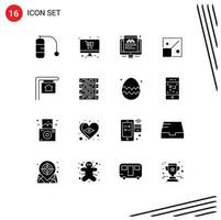 16 concept de glyphe solide pour les sites Web mobiles et les applications signent à vendre des éléments de conception vectoriels modifiables de redimensionnement créatif itinérant vecteur