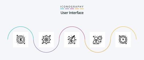pack d'icônes de la ligne 5 de l'interface utilisateur, y compris. temps. avion en papier. l'horloge. utilisateur vecteur
