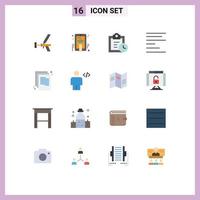 pack d'icônes vectorielles stock de 16 signes et symboles de ligne pour foamgun touch foam gun date limite modifiable pack d'éléments de conception de vecteur créatif