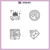 concept de 4 lignes pour les sites Web mobiles et les applications code d'actif marché retour site Web éléments de conception vectoriels modifiables vecteur