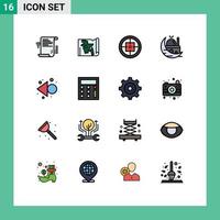 ensemble de 16 symboles d'icônes d'interface utilisateur modernes signes pour la mosquée islam bangla croissant soldat modifiable éléments de conception de vecteur créatif