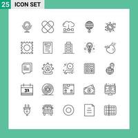 concept de 25 lignes pour sites Web mobiles et applications lumière du soleil optimisation de la lumière luminosité internet éléments de conception vectoriels modifiables vecteur