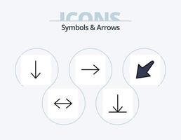 symboles et flèches remplis de ligne pack d'icônes 5 conception d'icônes. . . bouge toi. tu. La Flèche vecteur