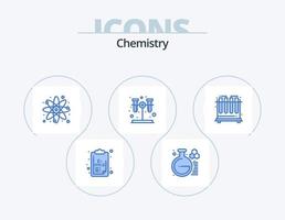 pack d'icônes bleu chimie 5 conception d'icônes. test. tube. chimique. test. atome vecteur