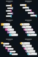 vecteur 6 infographie pack présentation modèle de diapositive 5 étapes cycle diagrammes et chronologies