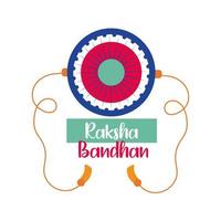 joyeux raksha bandhan fleur accessoire de bracelet style plat vecteur