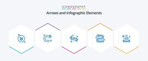 flèche 25 pack d'icônes bleues, y compris vers le bas. Télécharger. changer. la gauche. directionnel vecteur