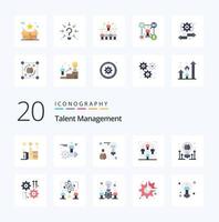 20 pack d'icônes de couleur plate de gestion des talents comme un brainstorming d'idée d'utilisateur d'utilisateur de groupe vecteur