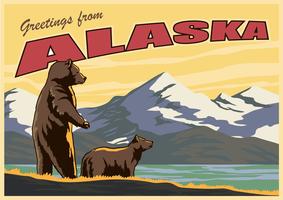 Carte postale de l'Alaska vecteur