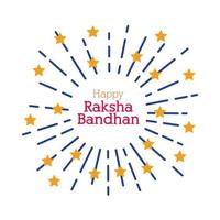 joyeux feux d'artifice raksha bandhan splash avec style plat étoiles vecteur