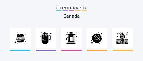 pack d'icônes glyphe canada 5 incluant le canada. feuille. inuit. drapeau. Canada. conception d'icônes créatives vecteur