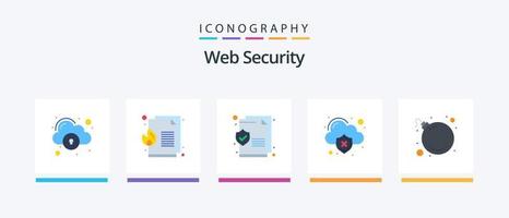pack d'icônes plat 5 de sécurité Web, y compris la menace. virus. document. perte. Les données. conception d'icônes créatives vecteur