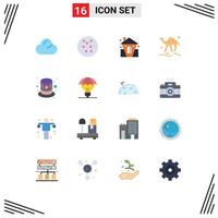 pack d'icônes vectorielles stock de 16 signes et symboles de ligne pour nuage chameau point de croix halloween animal pack modifiable d'éléments de conception de vecteur créatif