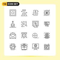 aperçu de l'interface mobile ensemble de 16 pictogrammes d'amour star id éléments de conception vectoriels modifiables de riz de noël vecteur