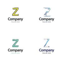 lettre z grand logo pack design création de logos modernes créatifs pour votre entreprise vecteur