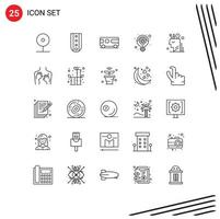 symboles d'icônes universelles groupe de 25 lignes modernes d'idées plan rang entreprise van éléments de conception vectoriels modifiables vecteur