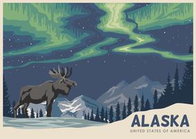 Carte postale de l'Alaska avec l'orignal