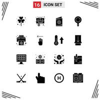 symboles d'icônes universels groupe de 16 glyphes solides modernes de mallette de cuisine roza ramadan éléments de conception vectoriels modifiables vecteur