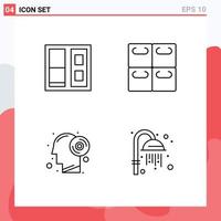 pack d'icônes vectorielles stock de 4 signes et symboles de ligne pour la construction de rouleaux de productivité éléments de conception vectorielle modifiables sauna disque vecteur