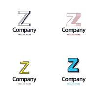 lettre z grand logo pack design création de logos modernes créatifs pour votre entreprise vecteur