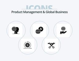 gestion de produit et conception d'icônes de glyphe d'entreprise mondiale 5. moderne. global. ouverture. Entreprise. commercialisation vecteur