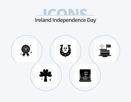 pack d'icônes de glyphe du jour de l'indépendance de l'irlande 5 conception d'icônes. journée. gâteau. prix. chance. d'or vecteur