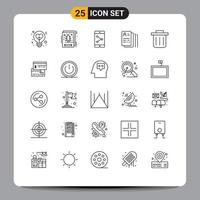 ensemble de 25 symboles d'icônes d'interface utilisateur modernes signes pour la recherche de paiement direct document de travail de noël éléments de conception vectoriels modifiables vecteur