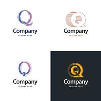 lettre q grand logo pack design création de logos modernes créatifs pour votre entreprise vecteur