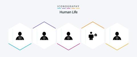 pack d'icônes humaines de 25 glyphes, y compris vers le haut. photo. préféré. Humain. corps vecteur