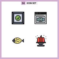 symboles d'icônes universels groupe de 4 couleurs plates de ligne de remplissage modernes de boîte affaires de pâques html anniversaire éléments de conception vectoriels modifiables vecteur