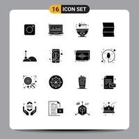 16 icônes créatives signes et symboles modernes d'outils construction stock voyage emplacement éléments de conception vectoriels modifiables vecteur
