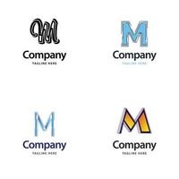lettre m grand logo pack design création de logos modernes créatifs pour votre entreprise vecteur