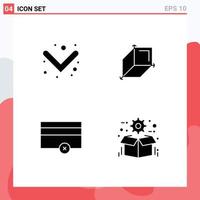 4 concept de glyphe solide pour les sites Web mobiles et les applications boîte à flèches optimisation financière éléments de conception vectoriels modifiables vecteur