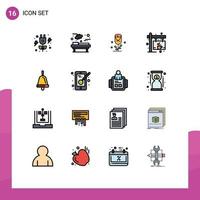 ensemble de 16 symboles d'icônes d'interface utilisateur modernes signes pour l'école cloche amour conseil étiquette modifiable éléments de conception de vecteur créatif