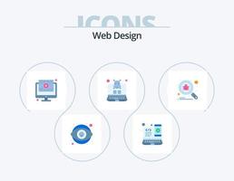 pack d'icônes plat de conception web 5 conception d'icônes. recherche. punaise. le navigateur. virus. l'ordinateur vecteur