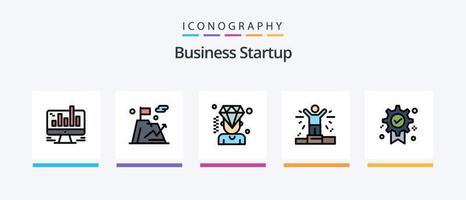 ligne de démarrage d'entreprise remplie de 5 icônes, y compris le succès. clé . adhésion. Entreprise . but. conception d'icônes créatives vecteur