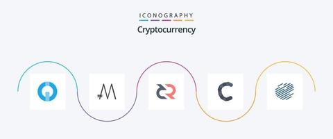 pack d'icônes plat 5 de crypto-monnaie, y compris factom. crypto. décrété. pièce de monnaie. récompense vecteur