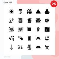 ensemble de 25 symboles d'icônes d'interface utilisateur modernes signes pour l'idée de régime personnes employé mode éléments de conception vectoriels modifiables vecteur