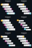 vecteur 6 infographie pack présentation modèle de diapositive 5 étapes cycle diagrammes et chronologies