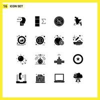 ensemble de 16 symboles d'icônes d'interface utilisateur modernes signes pour cible marketing bangladais bangladais éléments de conception vectoriels modifiables vecteur
