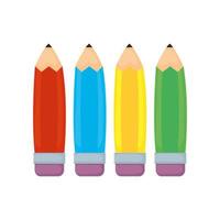icône de fournitures scolaires crayons de couleur vecteur