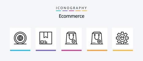 pack d'icônes ligne 5 de commerce électronique, y compris gratuit. commerce électronique. un événement. e. Chariot. conception d'icônes créatives vecteur