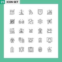 concept de 25 lignes pour les sites Web mobiles et les applications lieu de loisirs de sécurité de la plaque aimant les éléments de conception vectoriels modifiables vecteur