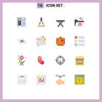16 signes universels de couleur plate symboles de l'art de la mise en page de la table de conception pack modifiable préféré d'éléments de conception de vecteur créatif