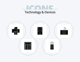 dispositifs glyphe icône pack 5 conception d'icônes. . la télé. vecteur